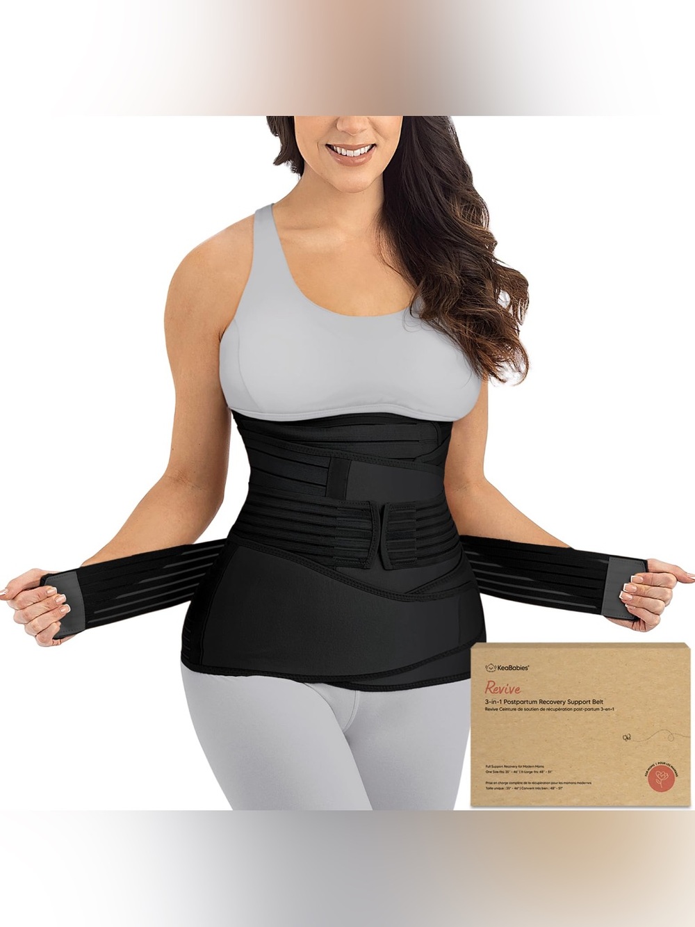 Postpartum Waist Trainer Support Belt - Black